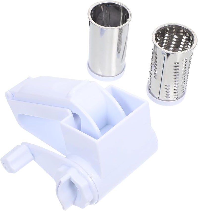 Stainless Steel Rotary Cheese Grater Shredder Slicer 3 In 1 Drum Blades Kitchen Tool - Image 1